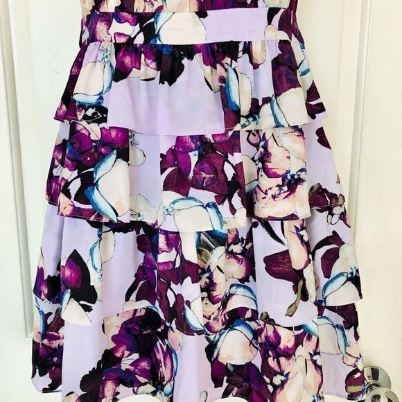 NWOT Banana Republic Sleeveless Lavender Floral Tier Dress - Picture 3 of 13